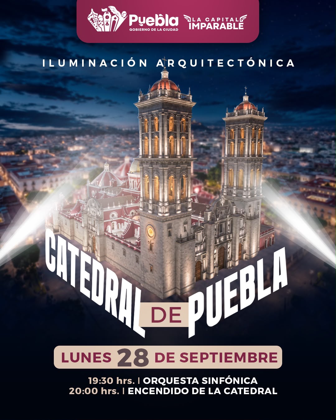 Imagen principal del artículo Invita Pepe Chedraui a disfrutar del encendido de la nueva iluminación de la Catedral de Puebla