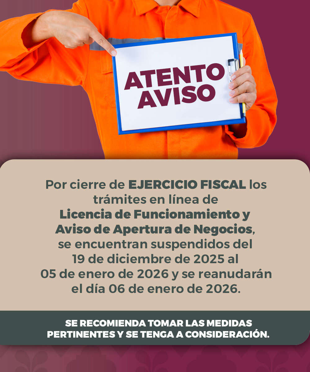 Aviso por Cierre Fiscal 