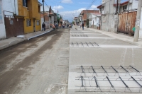 Gobierno de la Ciudad rehabilita con concreto hidráulico la calle Josefa Ortiz de Domínguez